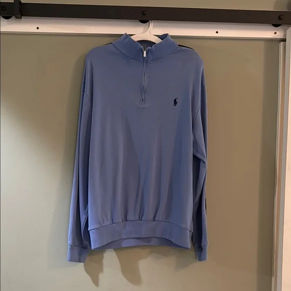 Ralph Lauren Blue Zip Up Sweater with Classic Style - Picture 1 of 9
